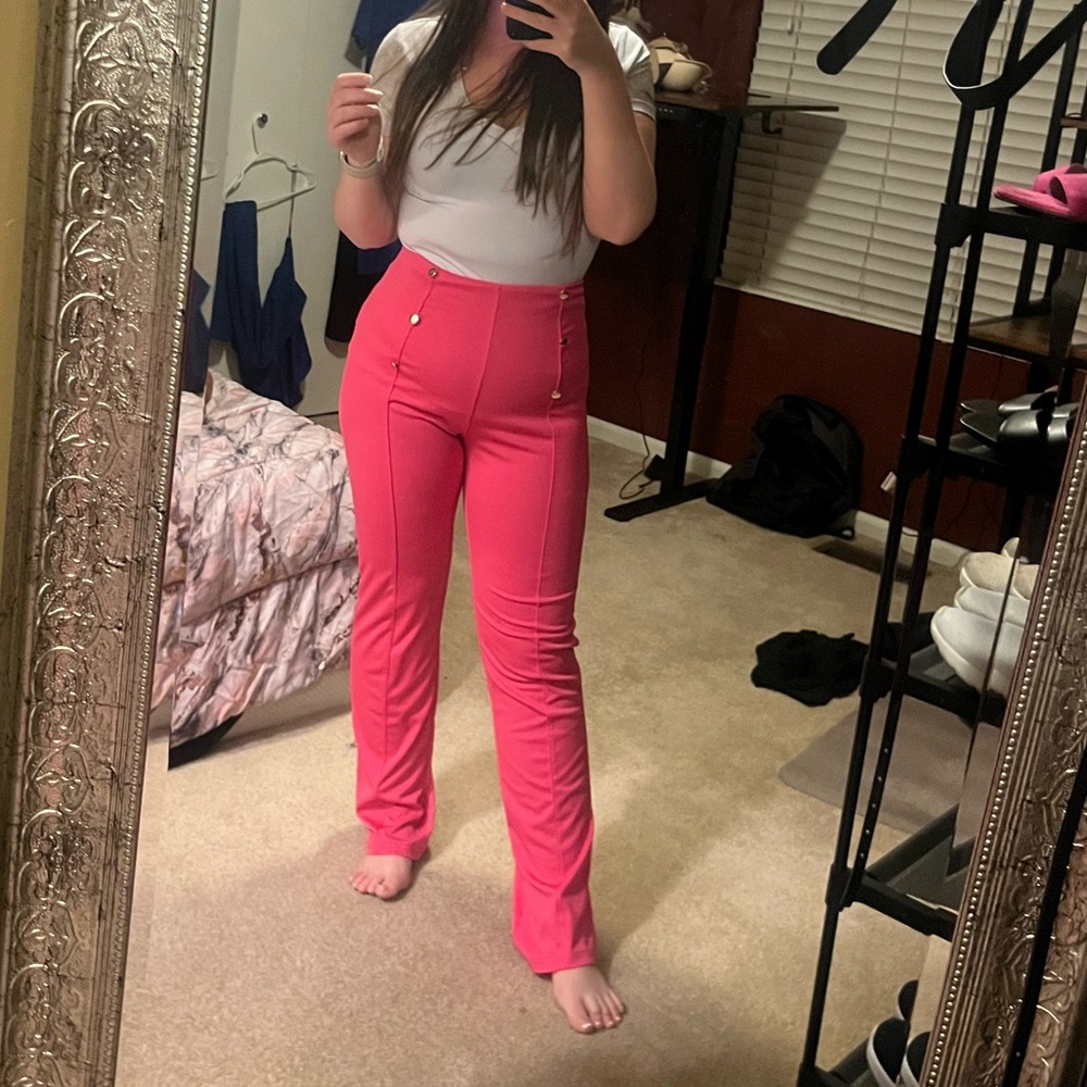Pink business casual pants